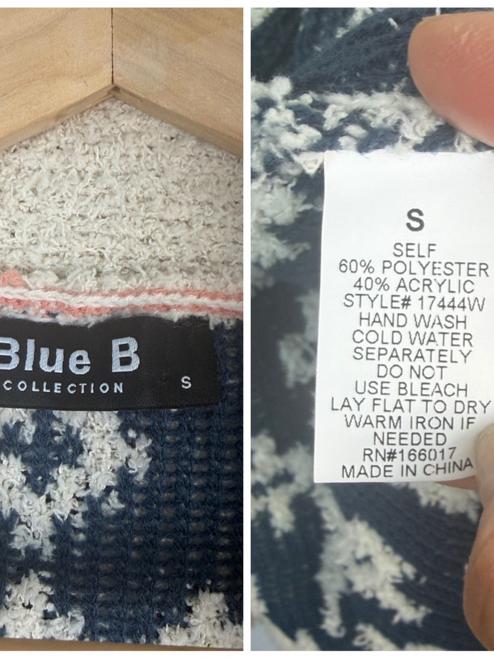 Blue B Cozy Aztec Cardigan Blanket Sweater Oversized Small Long Length Bohemian - Picture 16 of 16